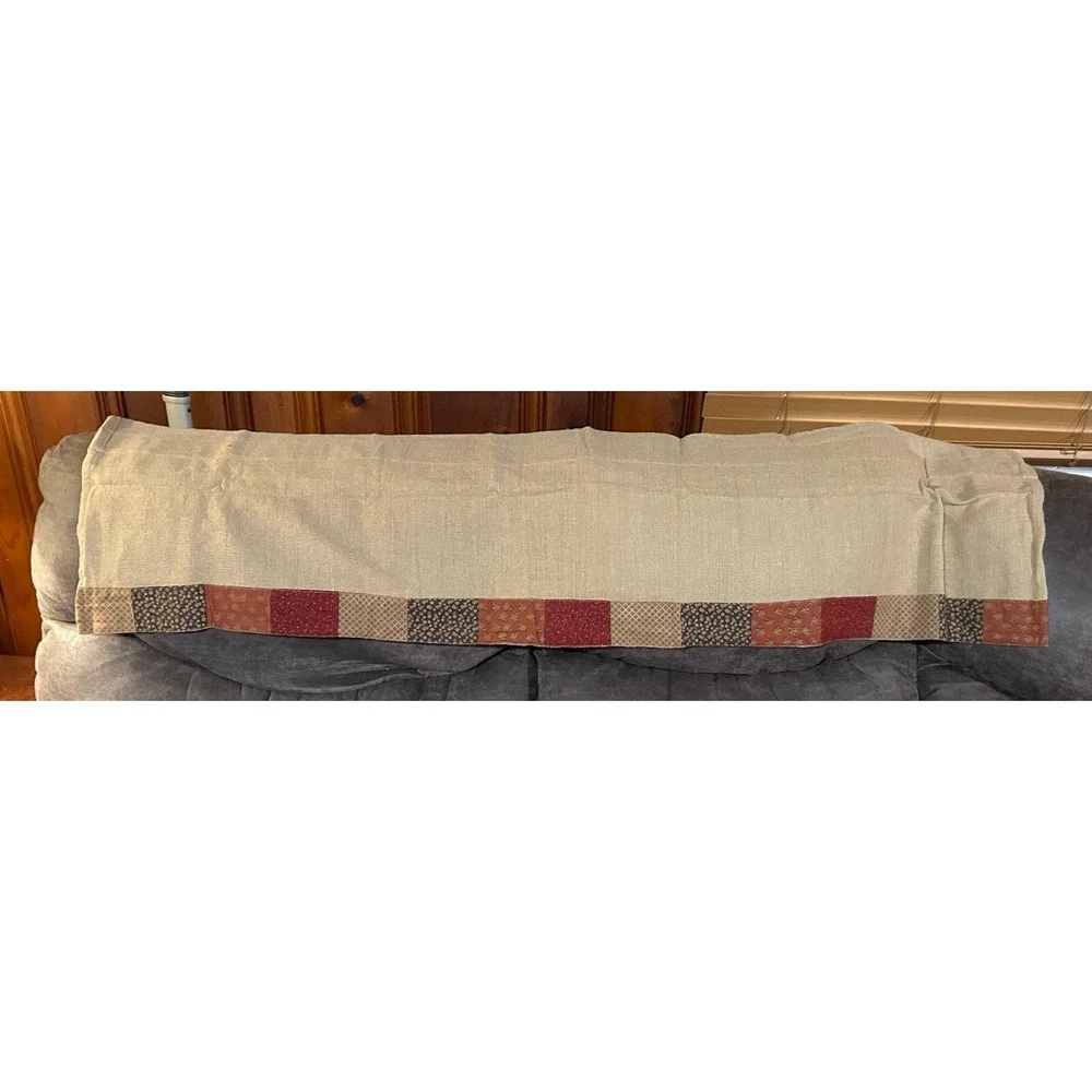 NEW Park Designs Ginger Spice Patchwork Burlap Farmhouse Valance 58